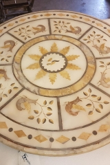 Restored antique alabaster intarsio table Restored antique alabaster intarsio table