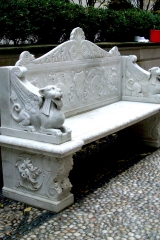 Restored antique marble garden bench