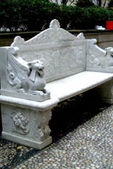 Restored antique marble garden bench Restored antique marble garden bench