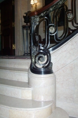 Finished marble ramp & twist newel Finished marble ramp & twist newel